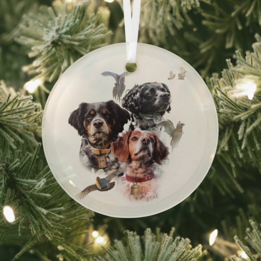 Brittany Spaniel Glas Ornament (Insitu)