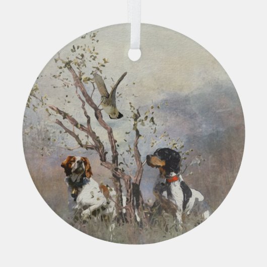 Brittany Spaniel Glas Ornament (Achterkant)