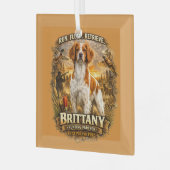 Brittany Spaniel Glas Ornament (Voorkant links)