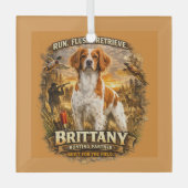 Brittany Spaniel Glas Ornament (Voorkant)
