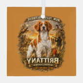 Brittany Spaniel Glas Ornament (Achterkant)