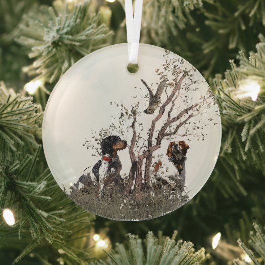 Brittany Spaniel Glas Ornament (Insitu)