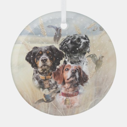 Brittany Spaniel Glas Ornament (Voorkant)