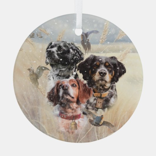 Brittany Spaniel Glas Ornament (Achterkant)