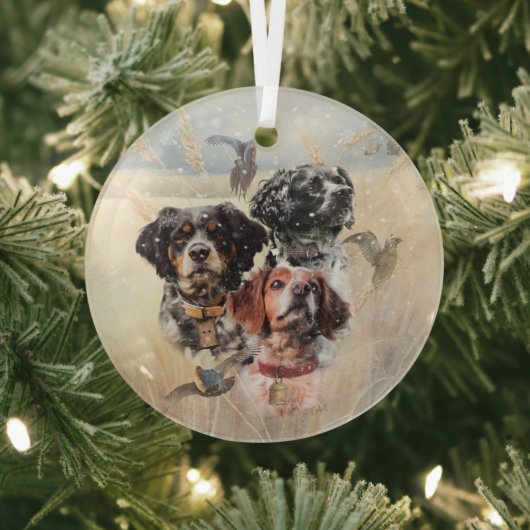 Brittany Spaniel Glas Ornament (Insitu)