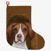 Brittany Spaniel Grote Kerstsok (Voorkant)