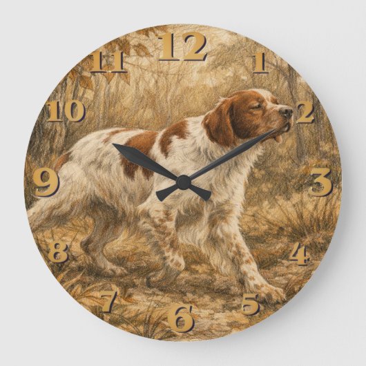 Brittany Spaniel Grote Klok (Voorkant)