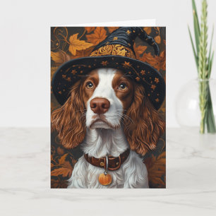 Brittany Spaniel Halloween Feestdagen Kaart