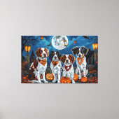 Brittany Spaniel Halloween Griezelig Canvas Afdruk (Voorkant)