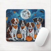 Brittany Spaniel Halloween Griezelig Muismat (Met muis)