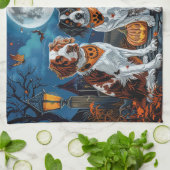 Brittany Spaniel Halloween Griezelig Theedoek (Gevouwen)