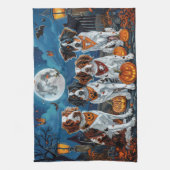 Brittany Spaniel Halloween Griezelig Theedoek (Verticaal)