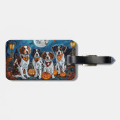 Brittany Spaniel Halloween Spoken Bagagelabel (Achterkant horizontaal)