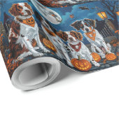 Brittany Spaniel Halloween Spooky Cadeaupapier (Rol Hoek)