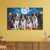Brittany Spaniel Halloween Spooky Canvas Afdruk (Insitu (Woonkamer))
