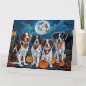 Brittany Spaniel Halloween Spooky Kaart (Voorkant)