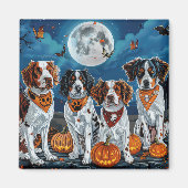 Brittany Spaniel Halloween Spooky Magneet (Voorkant)