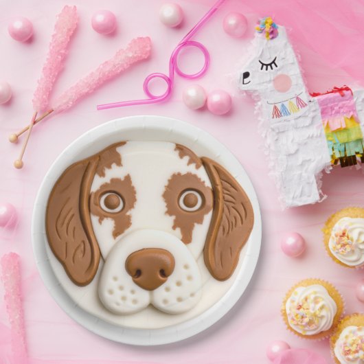 Brittany Spaniel Hond 3D Geïnspireerd Papieren Bordje (Feest)