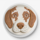 Brittany Spaniel Hond 3D Geïnspireerd Papieren Bordje (Voorkant)
