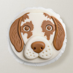Brittany Spaniel Hond 3D Geïnspireerd Rond Kussen