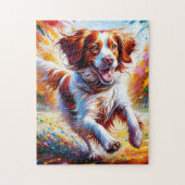 Brittany Spaniel Hond Acryl Art Print Hond Gift Legpuzzel (Verticaal)