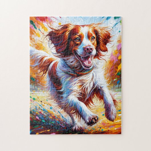 Brittany Spaniel Hond Acryl Art Print Hond Gift Legpuzzel (Verticaal)