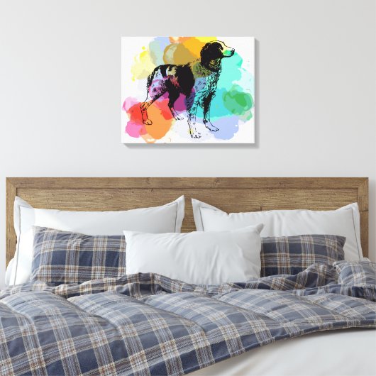 Brittany Spaniel hond Canvas Afdruk (Insitu (Slaapkamer))