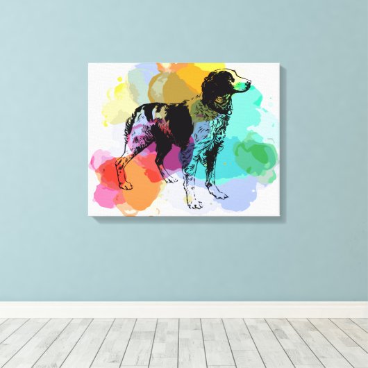 Brittany Spaniel hond Canvas Afdruk (Insitu (Houten vloer))