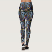 Brittany Spaniel Hond grillige Halloween Schilderi Leggings (Achterkant)