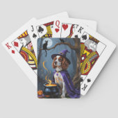 Brittany Spaniel Hond grillige Halloween Schilderi Pokerkaarten (Achterkant)