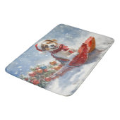 Brittany Spaniel Hond in Sledge Kerstmis Badmat (Gekanteld)