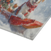 Brittany Spaniel Hond in Sledge Kerstmis Snijplank (Hoek)