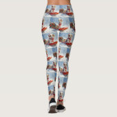 Brittany Spaniel-hond in slee Christmas Leggings (Achterkant)