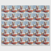 Brittany Spaniel-hond in slee Kerstmis Cadeaupapier (Vlak)