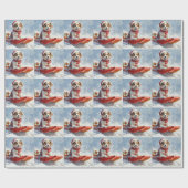 Brittany Spaniel-hond in slee Kerstmis Cadeaupapier (Vlak)