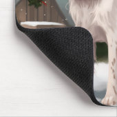 Brittany Spaniel hond in Sneeuw Kerstmis Muismat (Hoek)
