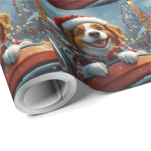 Brittany Spaniel hond kerst Cadeaupapier (Rol Hoek)