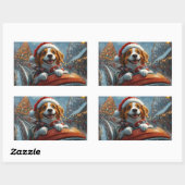 Brittany Spaniel hond kerst Rechthoekige Sticker (Vel)