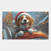 Brittany Spaniel hond kerst Rechthoekige Sticker (Voorkant)