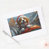 Brittany Spaniel hond kerst Rechthoekige Sticker (Envelop)