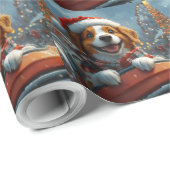 Brittany Spaniel Hond Kerstmis Cadeaupapier (Rol Hoek)