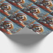 Brittany Spaniel Hond Kerstmis Cadeaupapier (Hoek)