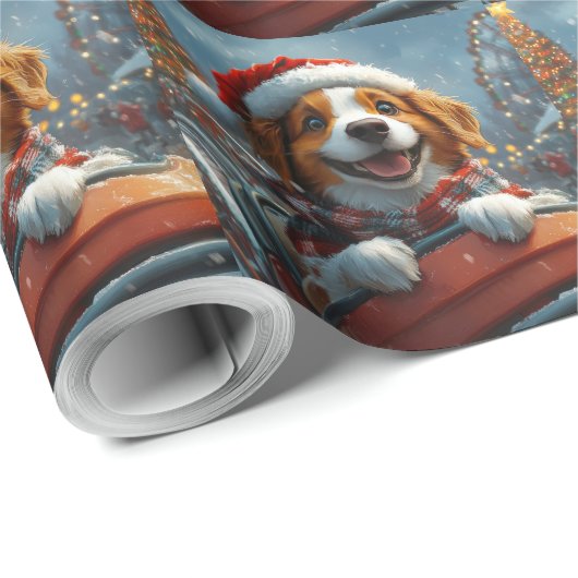 Brittany Spaniel Hond Kerstmis Cadeaupapier (Rol Hoek)
