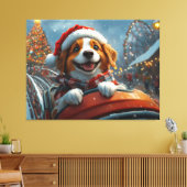Brittany Spaniel Hond Kerstmis Canvas Afdruk (Insitu (Woonkamer))