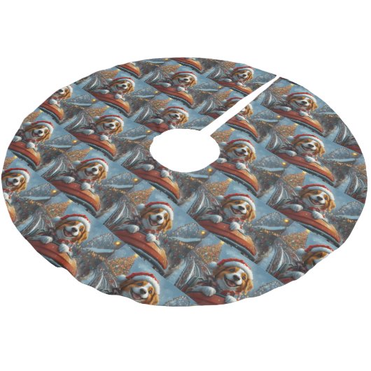 Brittany Spaniel Hond Kerstmis Kerstboom Rok (Gekanteld)