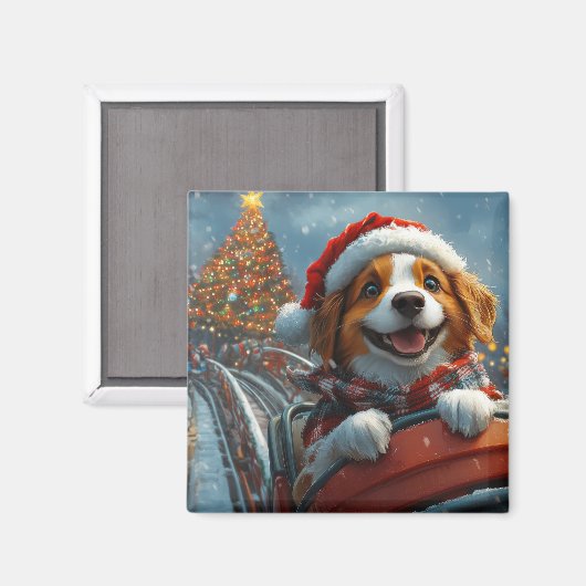 Brittany Spaniel Hond Kerstmis Magneet (Voorkant / Achterkant)