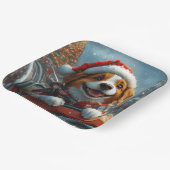 Brittany Spaniel Hond Kerstmis Papieren Bordje (Gebogen)
