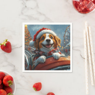 Brittany Spaniel Hond Kerstmis Servet