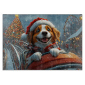 Brittany Spaniel Hond Kerstmis Snijplank (Voorkant)