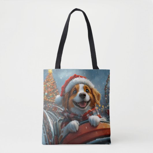 Brittany Spaniel Hond Kerstmis Tote Bag (Voorkant)